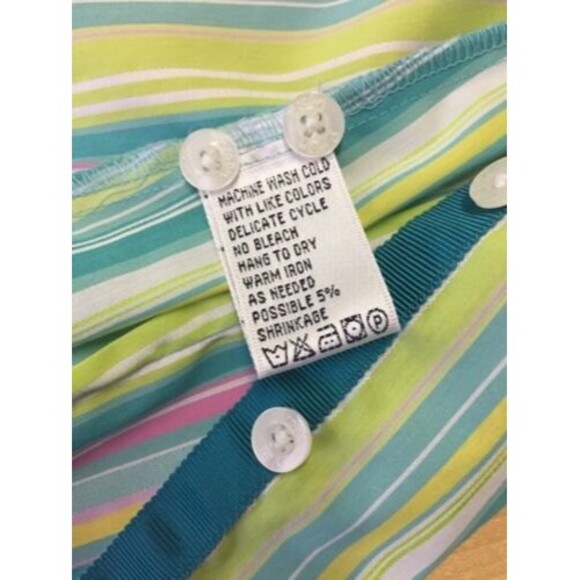 Lilly Pulitzer Women's Shirt Pastel Striped Long Sleeve Blouse Size 6 - Picture 12 of 12